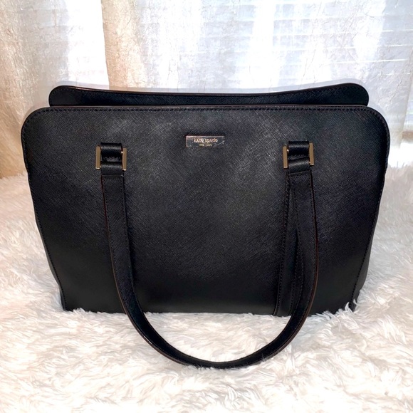 Kate Spade Black Saffiano leather tote back